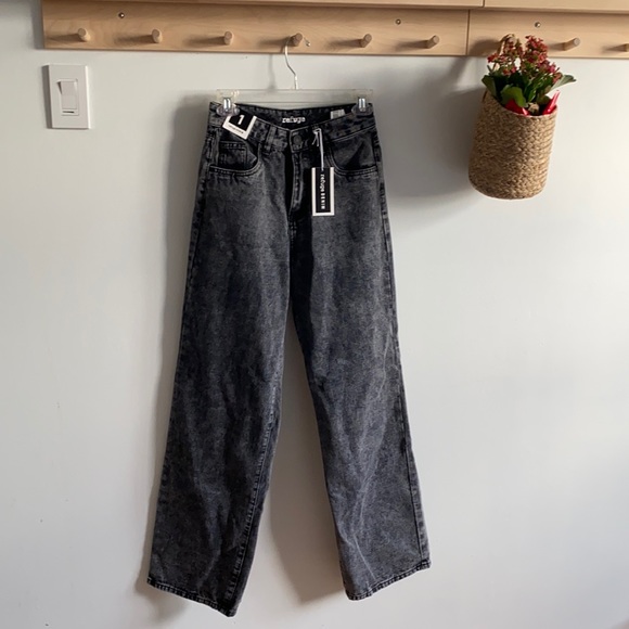Urban Planet Grey Wide Leg Demin Jeans - Picture 1 of 4